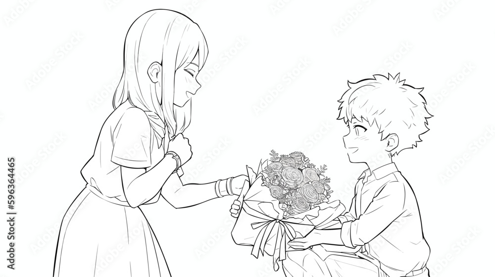 Girl giving gift to mom Girl giving gift to mom