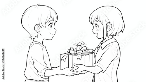 Boy given gift to his boyfriend

