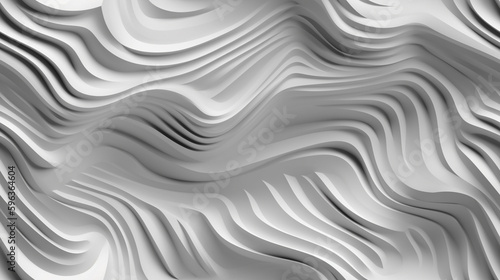Truly Seamless Tile of White Wavy Abstract Background - Generative AI. With the option to seamlessly tile on all sides to your desired size.