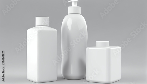 Lotion shampoo. Realistic bottle mock up set. Product Mockup set  Ai generated image
