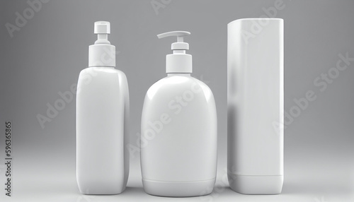 Lotion shampoo. Realistic bottle mock up set. Product Mockup set  Ai generated image