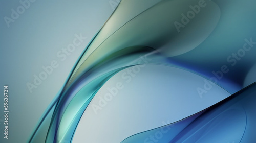 abstract blue background with smooth lines and waves Generative ai