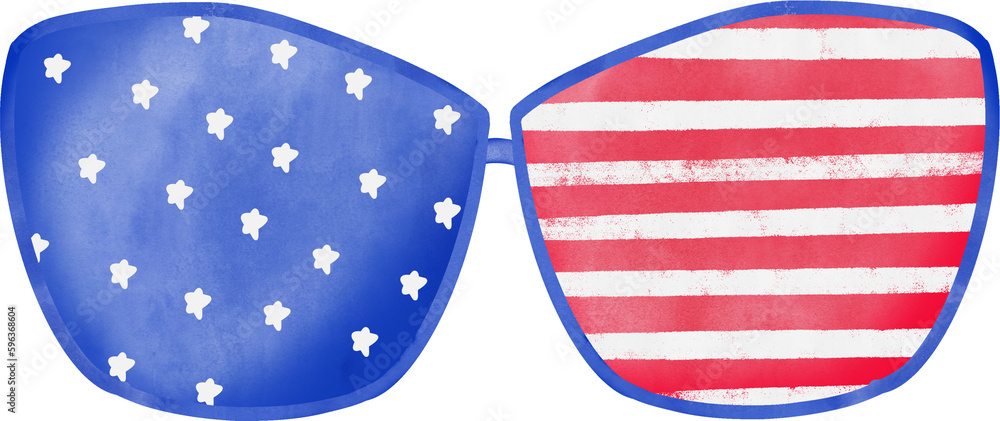 Fototapeta premium 4th of July gnome watercolor clipart