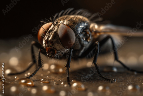 close up of a fly generative ai