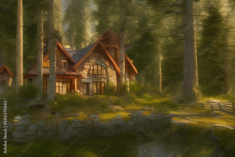 Nestled Woodland Dream Home - generative ai Nestled Woodland Dream Home - generative ai
