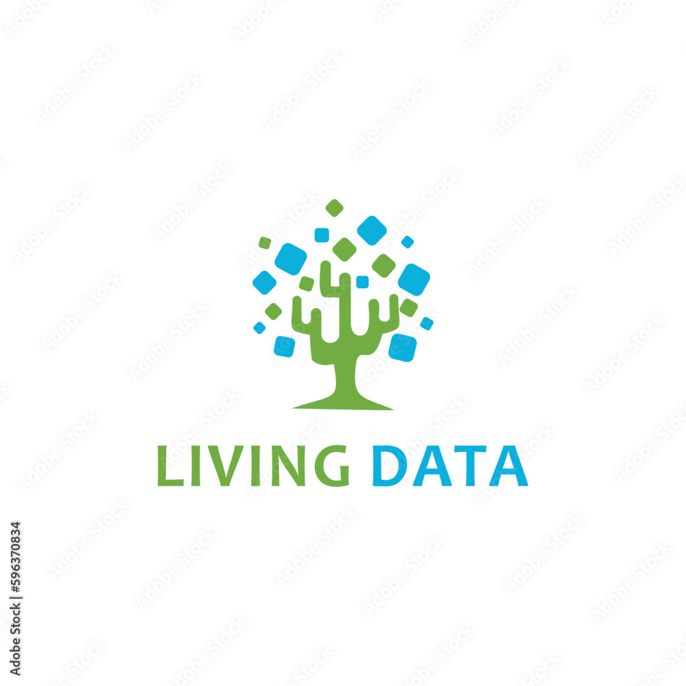 abstract living data logo design abstract living data logo design