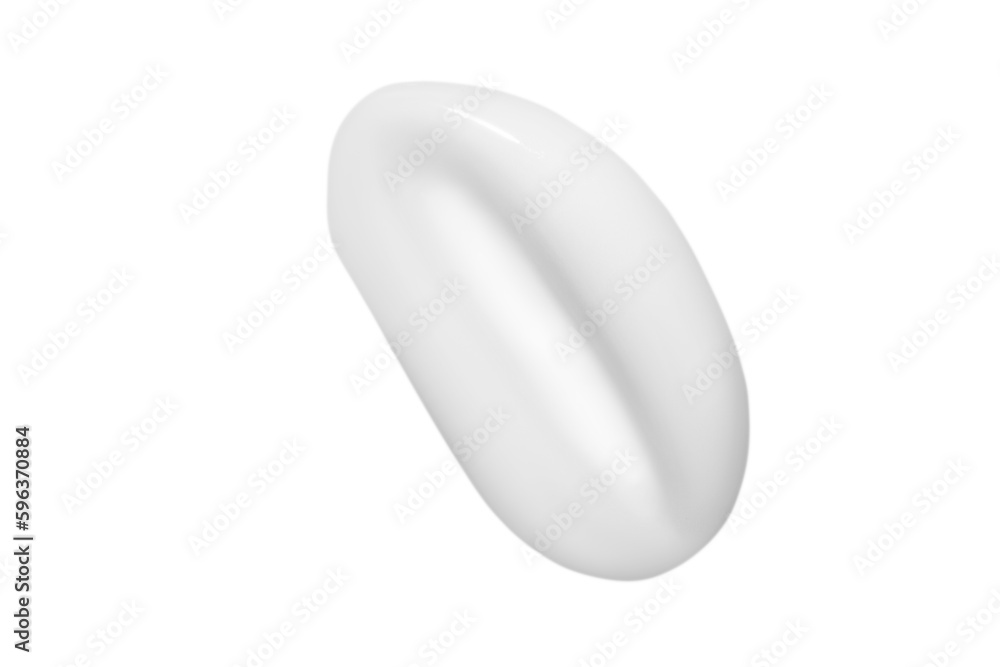 A drop of liquid smeared white cream on a white background. Isolated A drop of liquid smeared white cream on a white background. Isolated