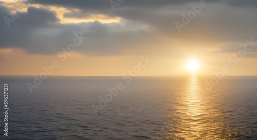 Sunrise over the sea Generative AI