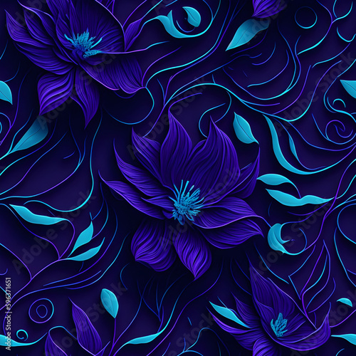 flowers abstract background line waves noise Generative AI