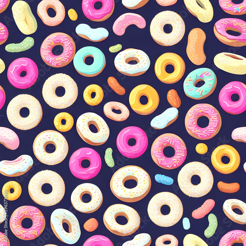 donuts seamless patterns Generative AI