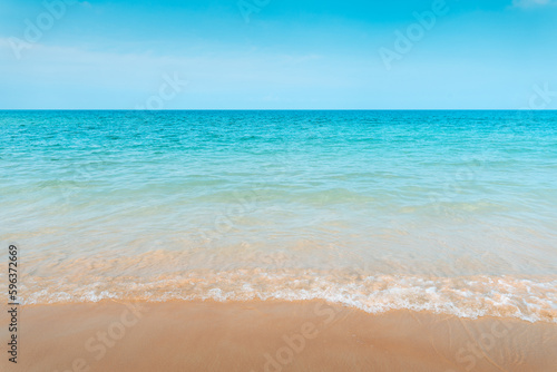 Beach, sea and sky at a sunny day on a tropical island