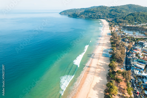 Beach, sea and sky at a sunny day on a tropical island