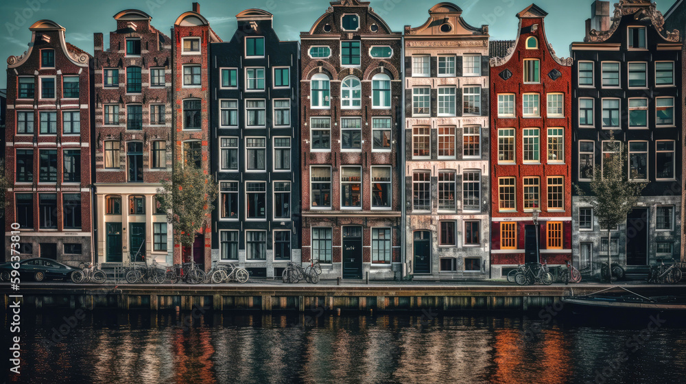 Amsterdam. Breathtaking travel destination place. Generative AI Amsterdam. Breathtaking travel destination place. Generative AI