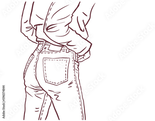 illustration of a model in jeans vector for card decoration illustration