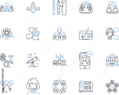 Merchant realm line icons collection. Retail, E-commerce, Trade, Sales, Business, Inventory, Accounting vector and linear illustration. Marketing,Customer,Checkout outline signs set Generative AI