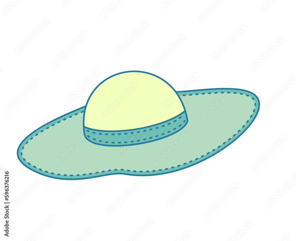 summer hat on a white background summer hat on a white background
