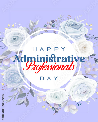 Administrative Professionals Day, Secretaries Day or Admin Day. Holiday concept. Template for background, banner, card, poster, t-shirt with text inscription