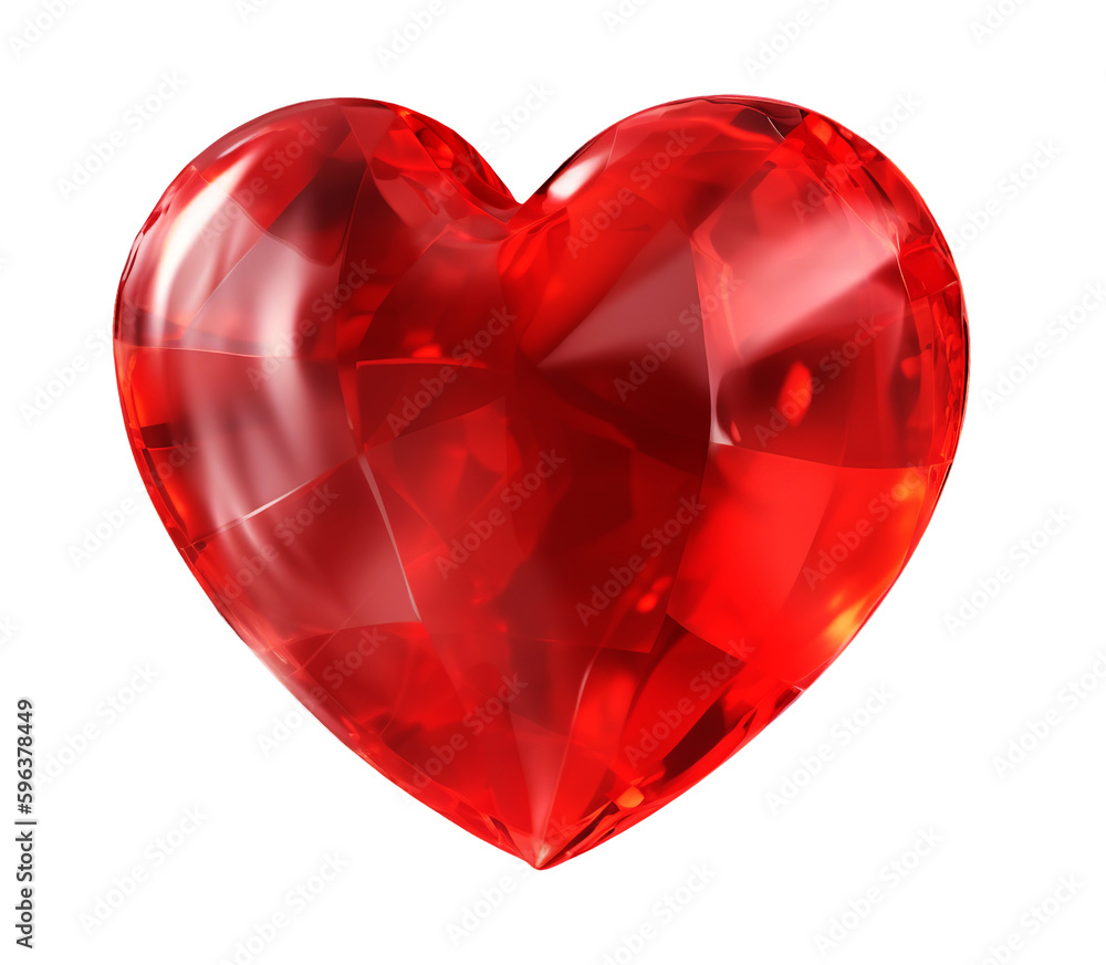 Heart in transparent background. Generative AI. Heart in transparent background. Generative AI.