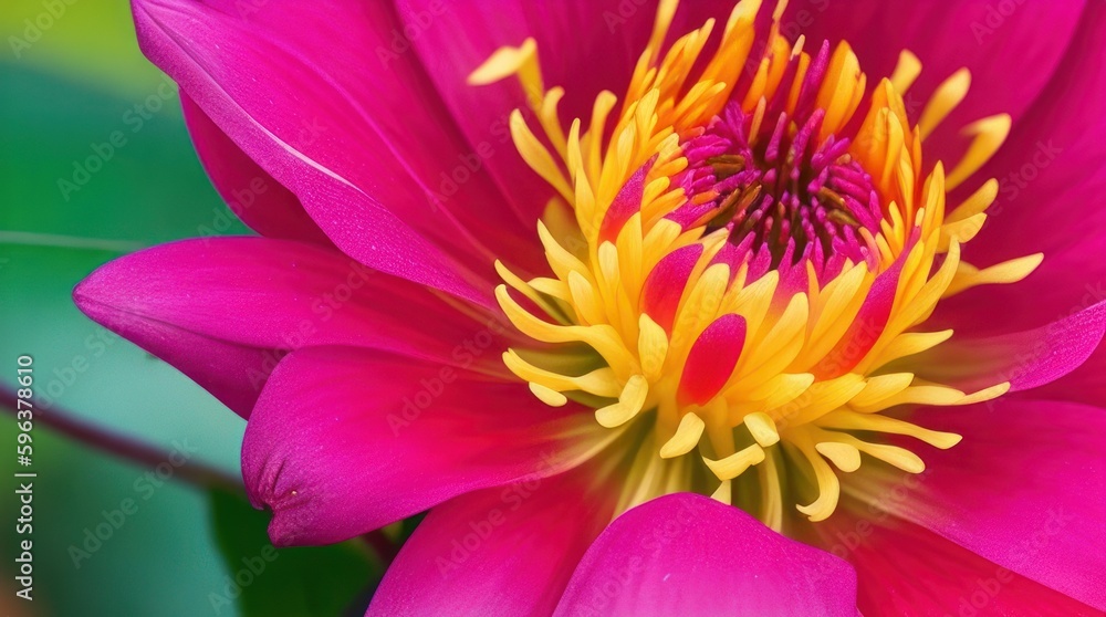 A close-up shot of a flower in bloom, with vibrant colors and intricate details visible in the petals and leaves.