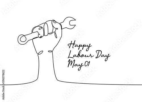 line art of happy labour day good for labour day celebrate. line art. illustration.