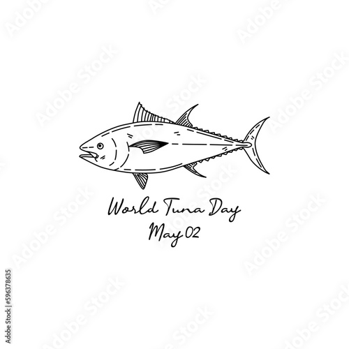 line art of world tuna day good for world tuna day celebrate. line art. illustration.