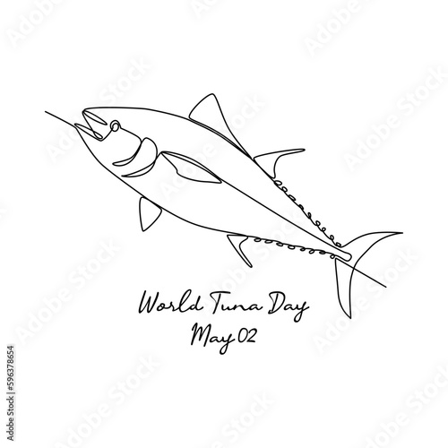 line art of world tuna day good for world tuna day celebrate. line art. illustration.