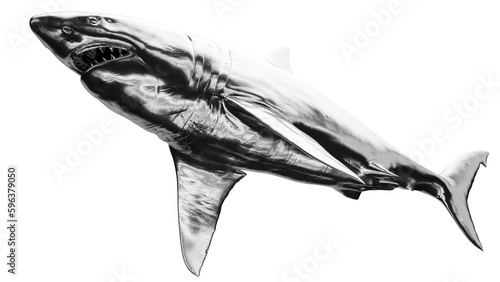 3d illustration of a chrome shark © Sebastian Kaulitzki