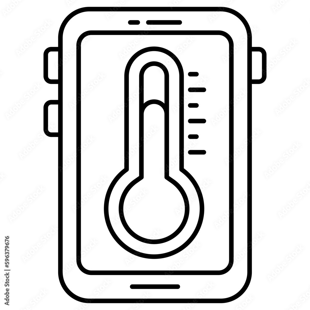 Mobile temperature app icon in premium style Mobile temperature app icon in premium style