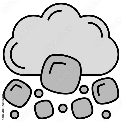 A premium download icon of cloud hail