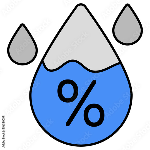 Conceptual flat design icon of humidity 