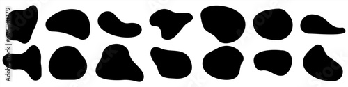 Abstract liquid black blotch shapes set