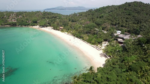 4K Aerial Footage of Pansea Beach, Surin in Phuket photo