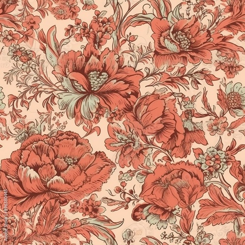 Vintage floral seamless pattern background  generative ai