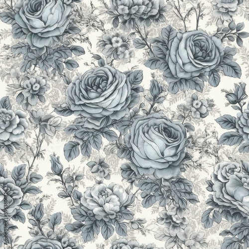 Vintage floral seamless pattern background  generative ai