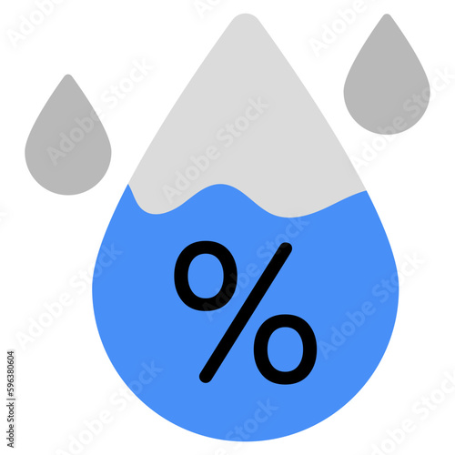 Conceptual flat design icon of humidity 