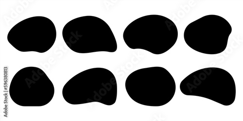 Abstract liquid black blotch shapes set