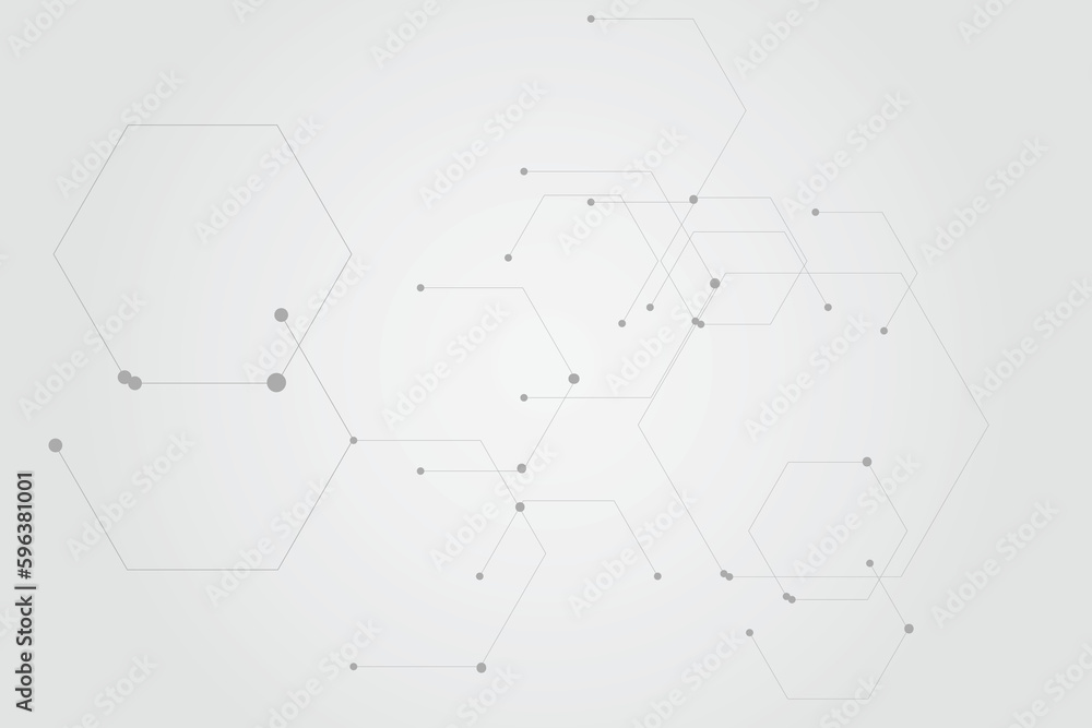  Technology connection digital data and big data concept. Abstract lines and dots connect background vector