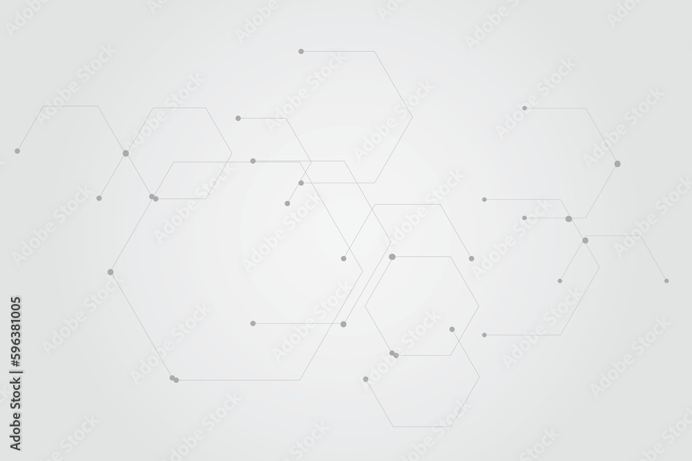 Fototapeta premium Technology connection digital data and big data concept. Abstract lines and dots connect background vector