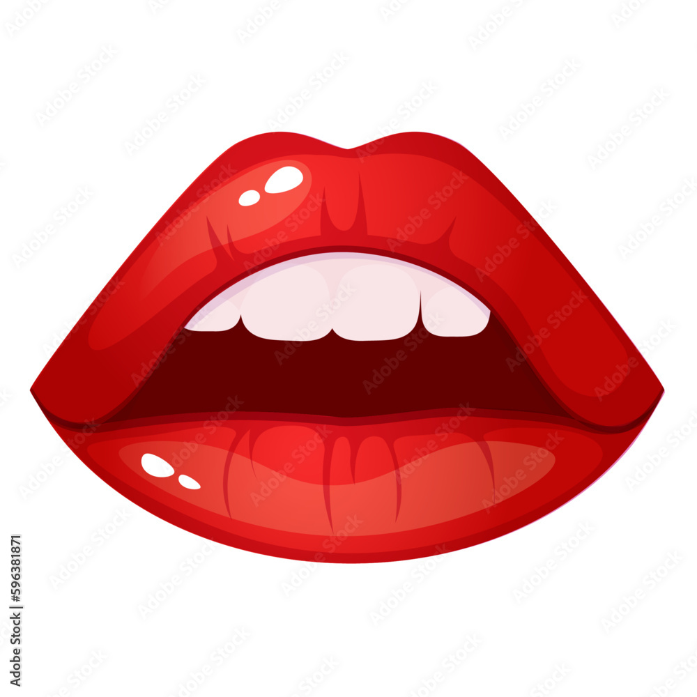 Female open mouth. Cartoon style illustration. Female open mouth. Cartoon style illustration.