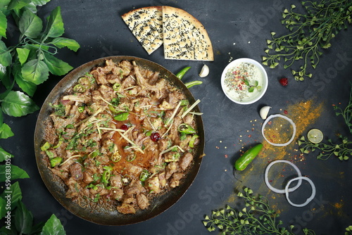 Mutton Karahi | Desi Food | Top Angle