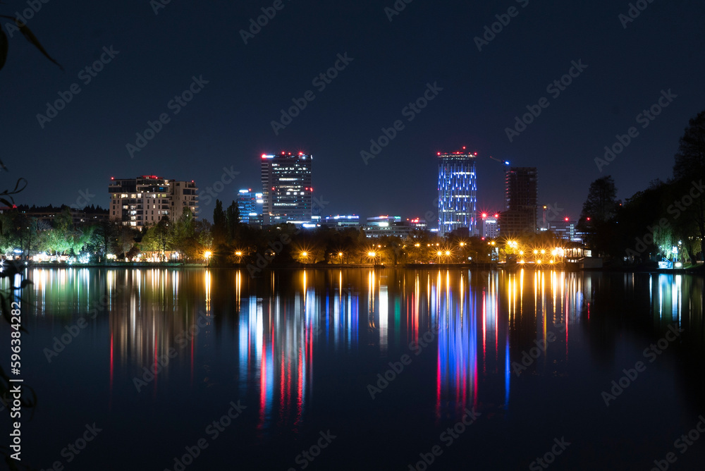 The city of Pipera (Bucharest) at night 