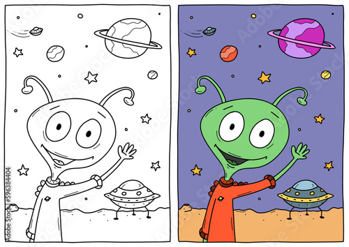 Ausmalbild Alien