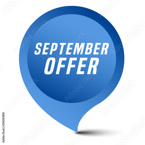 Colorful vector flat design banner september offer. This sign is well adapted for web design.