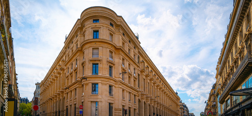 Fotografering Classic French architecture in Paris, cityscape with buildings, apartments, and