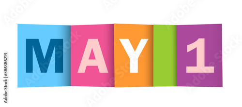 MAY 1 colorful vector typography banner
