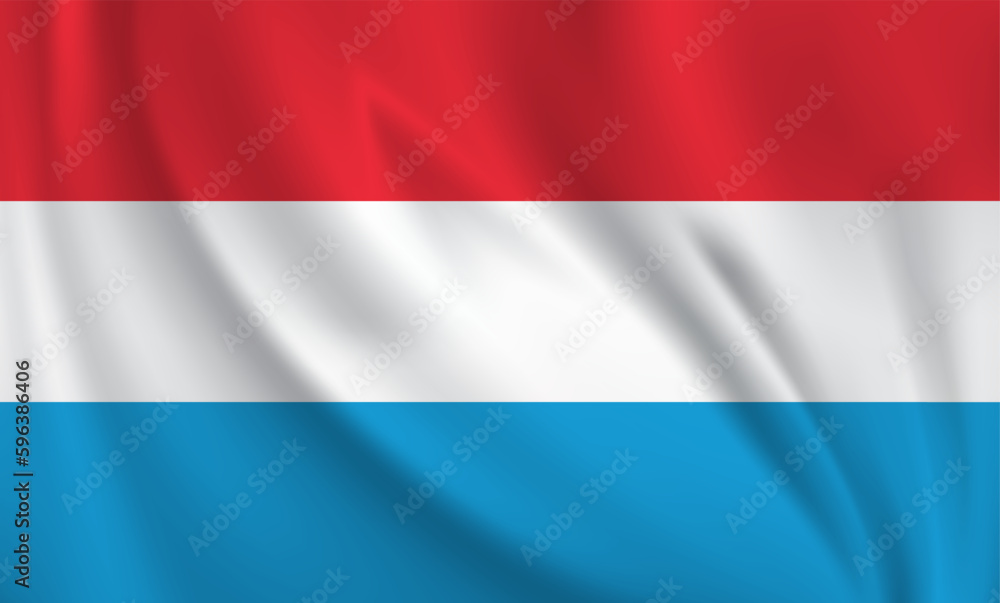 Luxembourg flag waving in the wind. 3D rendering vector illustration EPS10.	
