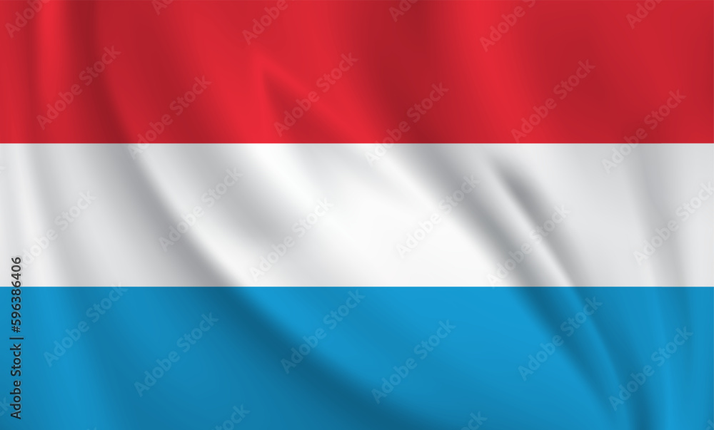 Fototapeta premium Luxembourg flag waving in the wind. 3D rendering vector illustration EPS10. 
