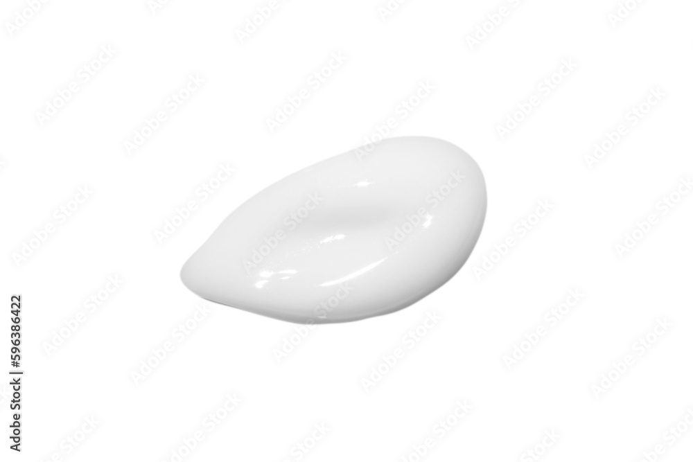 A drop of liquid smeared white cream with no background. PNG - obrazy, fototapety, plakaty 