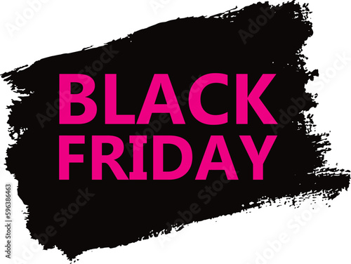 Black friday clearance sale banner template. Seasonal wholesale, shopping event advertising. Limited time offer promotion poster element. Ink brush stroke with typography.