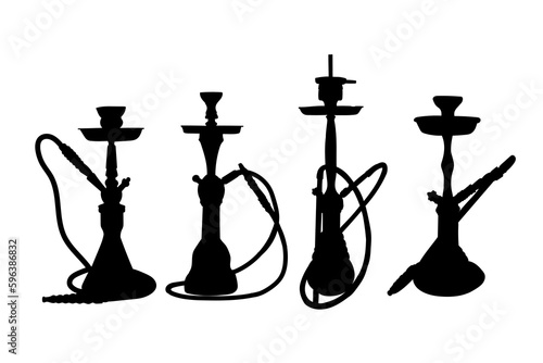 Set of silhouettes of shisha